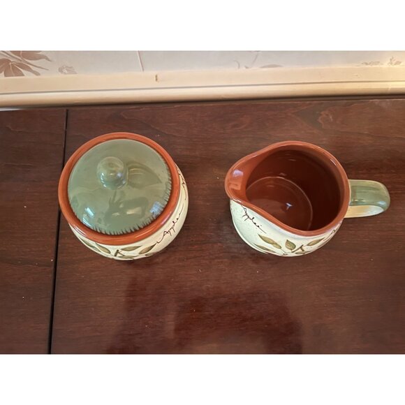 Vintage Apple Orchard Collection Sugar Bowl and Creamer Set by - Picture 2 of 4